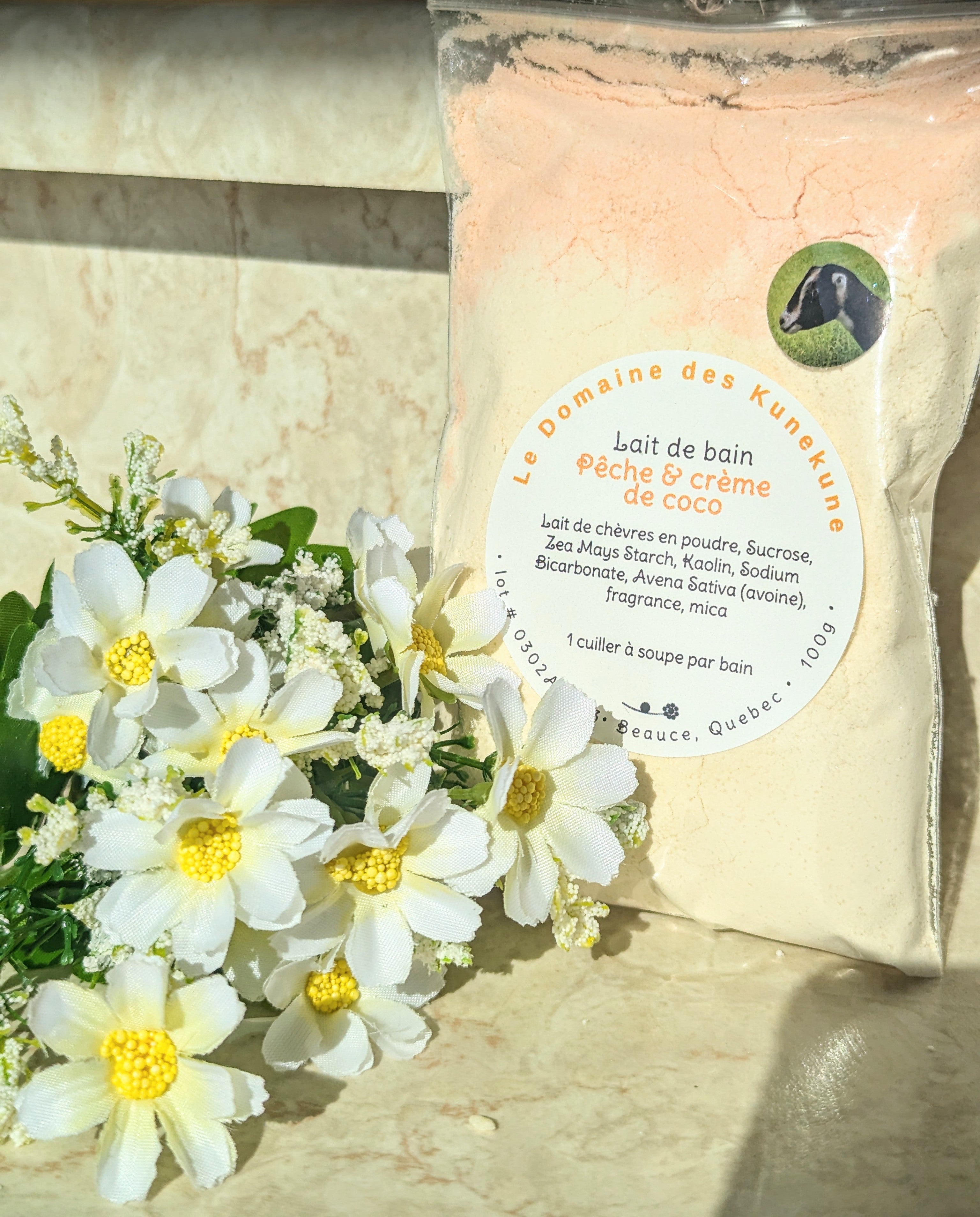 Lait de bain pêche et crème de coco